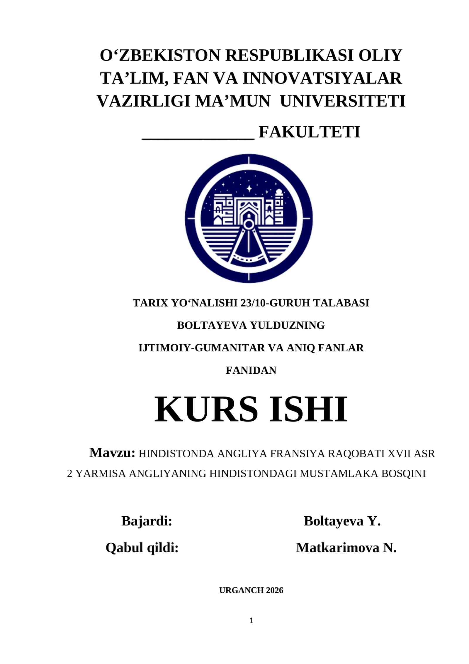 HINDISTONDA ANGLIYA FRANSIYA RAQOBATI XVII ASR 2 YARMISA ANGLIYANING HINDISTONDAGI MUSTAMLAKA BOSQINI 1