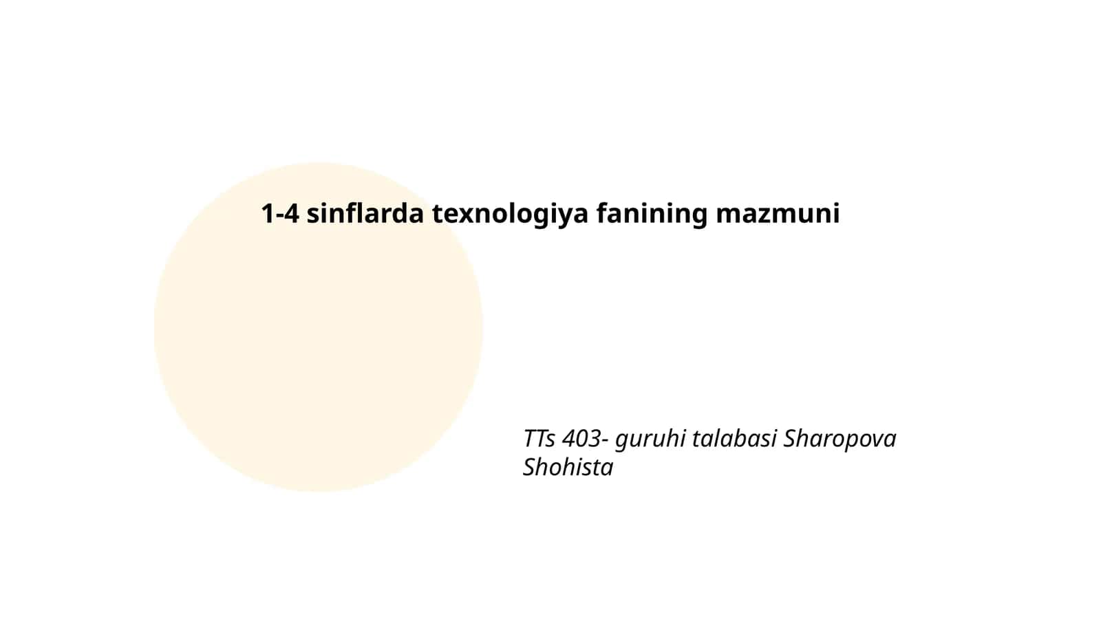 Texnologiya fanining maqsad va vazifalari (1-4 sinflar) 1