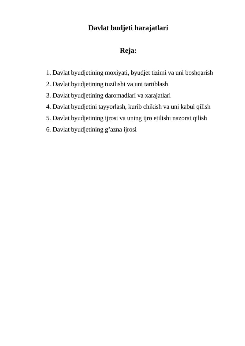 Davlat budjeti harajatlari 1