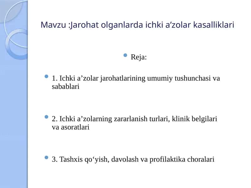 Jarohat olganlarda ichki aʼzolar kasalliklari 1