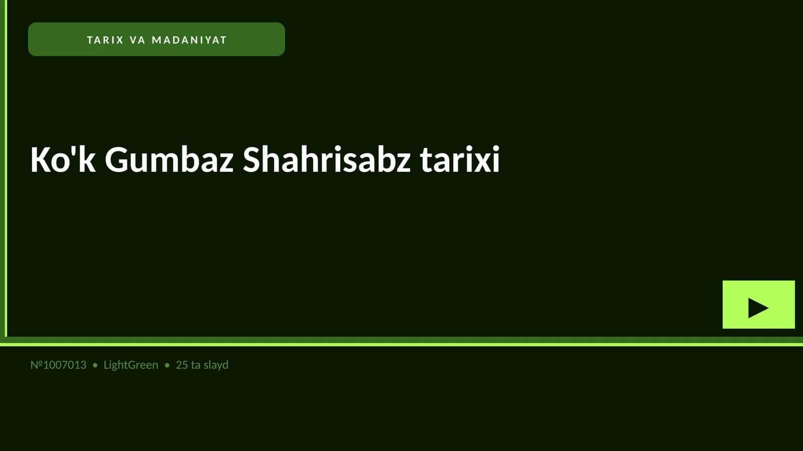 Ko'k Gumbaz Shahrisabz tarixi 1
