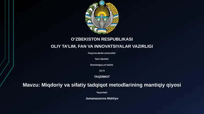 Miqdoriy va sifatiy tadqiqot metodlarining mantiqiy qiyosi 1