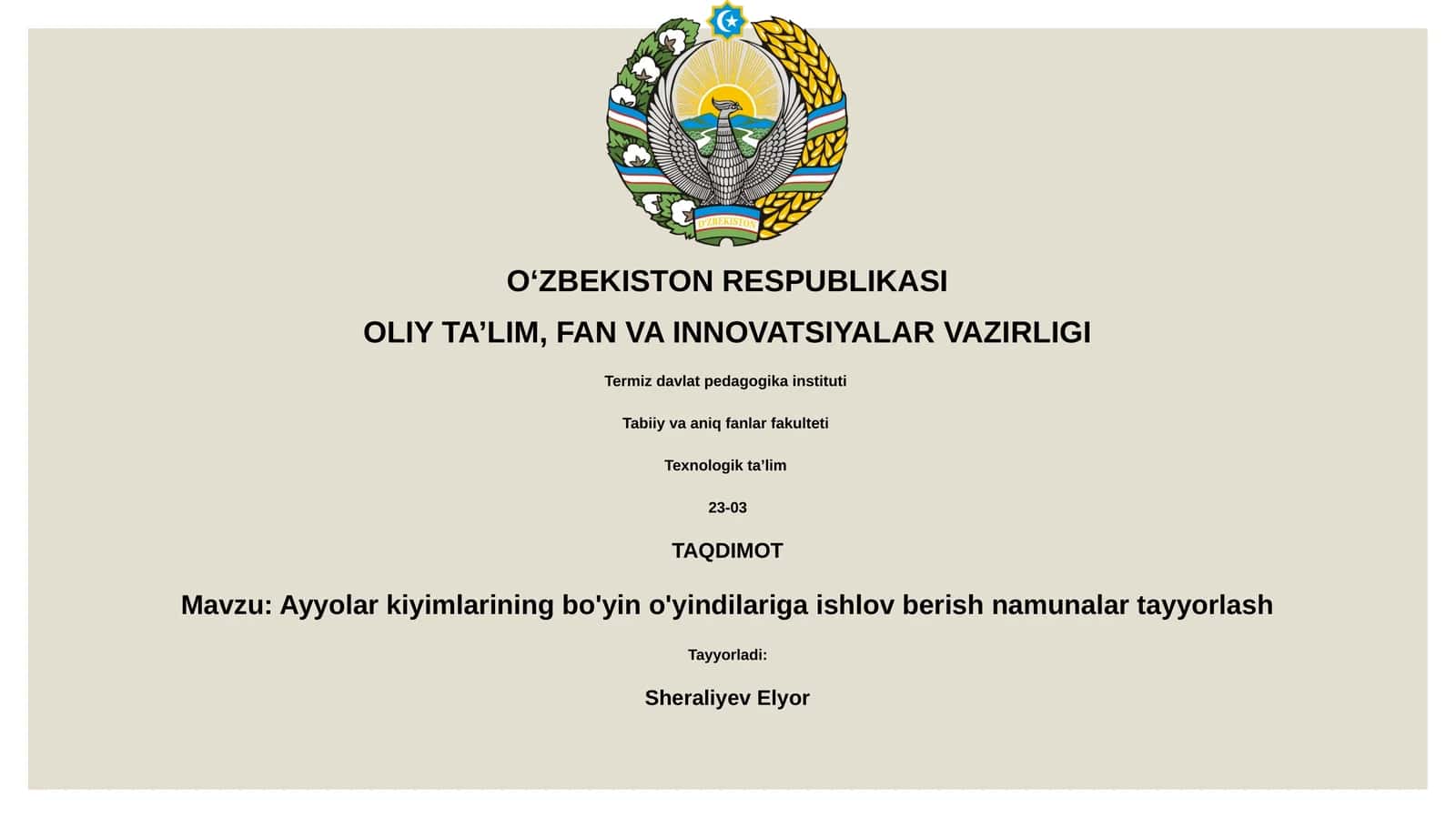 Ayyolar kiyimlarining bo'yin o'yindilariga ishlov berish namunalar tayyorlash 1