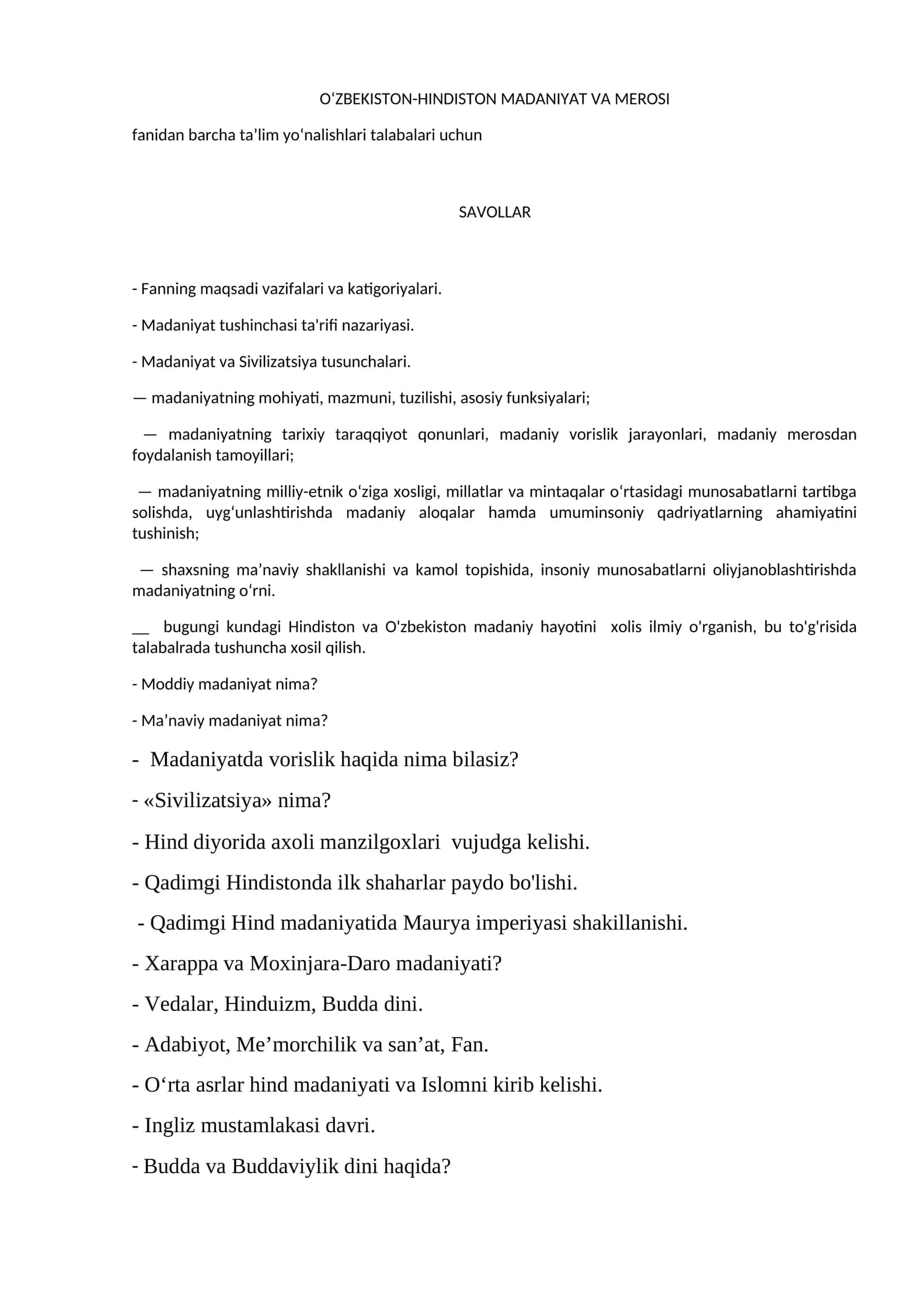 O‘ZBEKISTON-HINDISTON MADANIYAT VA MEROSI 1