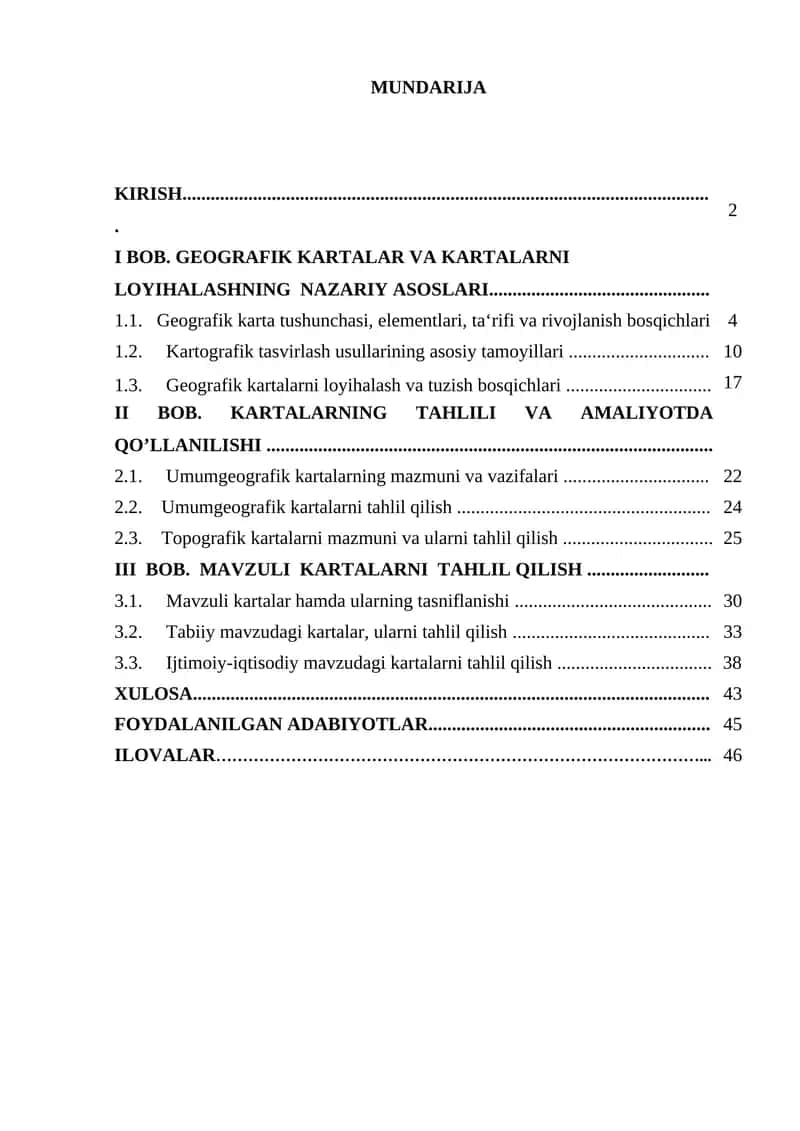 Geografik kartalarda voqea va hodisalarni tasvirlashda qo‘llaniladigan kartografik tasvirlash usullarini o‘rganish hamda ularni tahlil qilish 1