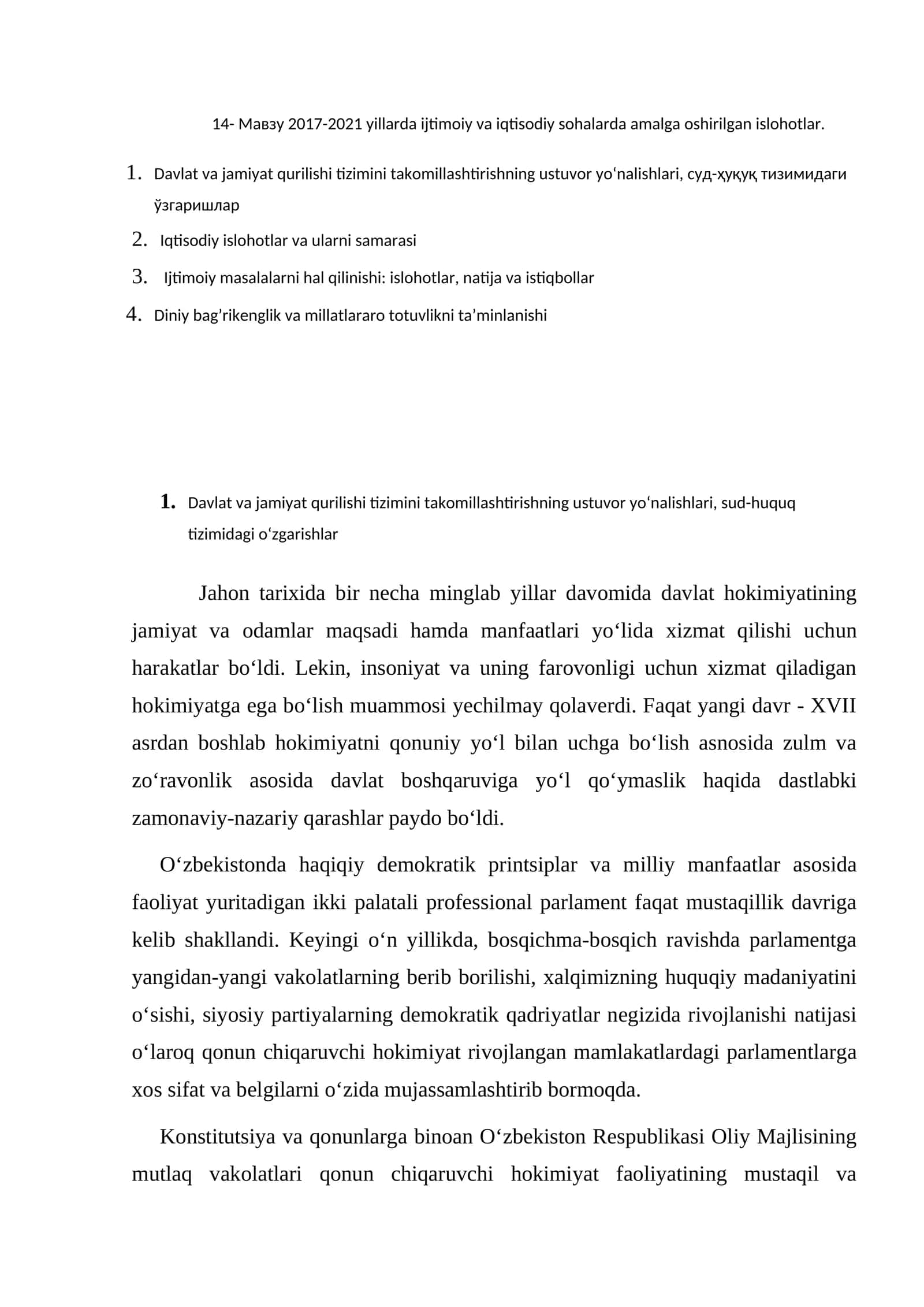 14- Мавзу 2017-2021 yillarda ijtimoiy va iqtisodiy sohalarda amalga oshirilgan islohotlar 1