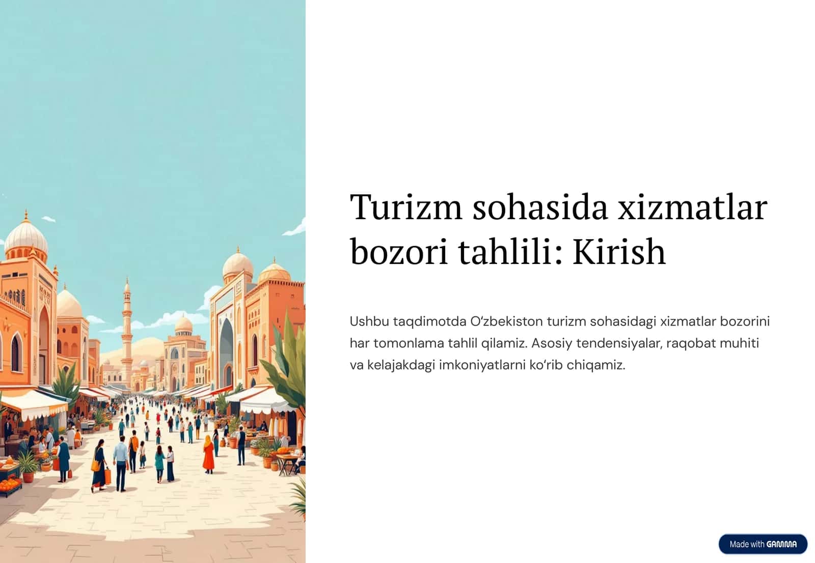 Turizm sohasida xizmatlar bozori tahlili 1