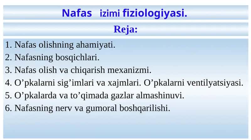 Nafas olishning ahamiyati 1