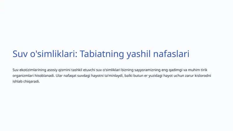 Suv o'simliklari 1