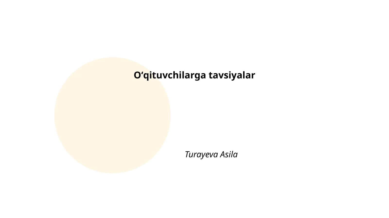 Oʻqituvchilarga tavsiyalar 1