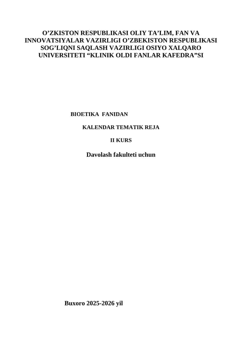 KALENDAR TEMATIK REJA II KURS 1