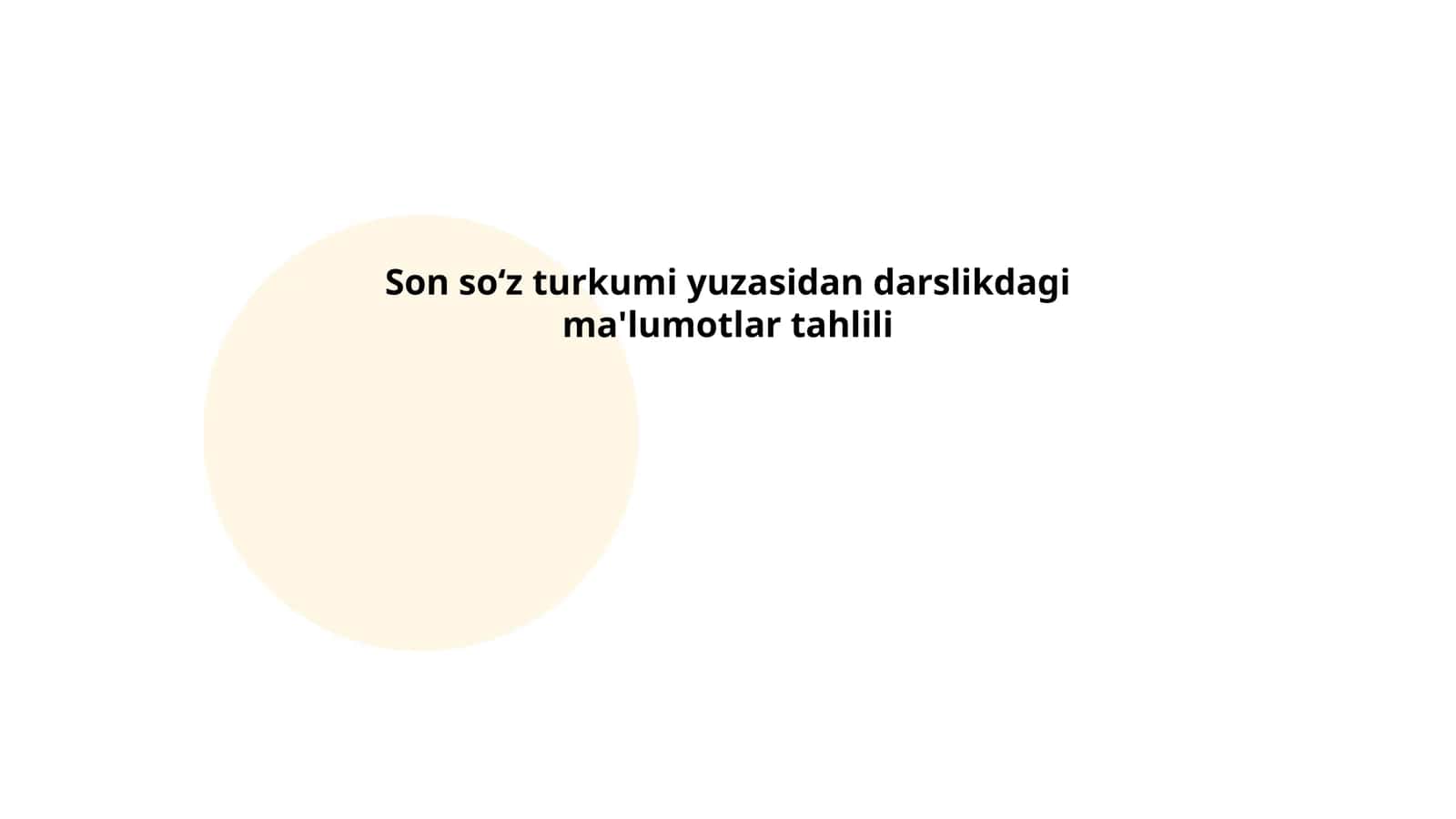 Son so‘z turkumi yuzasidan darslikdagi ma'lumotlar tahlili 1