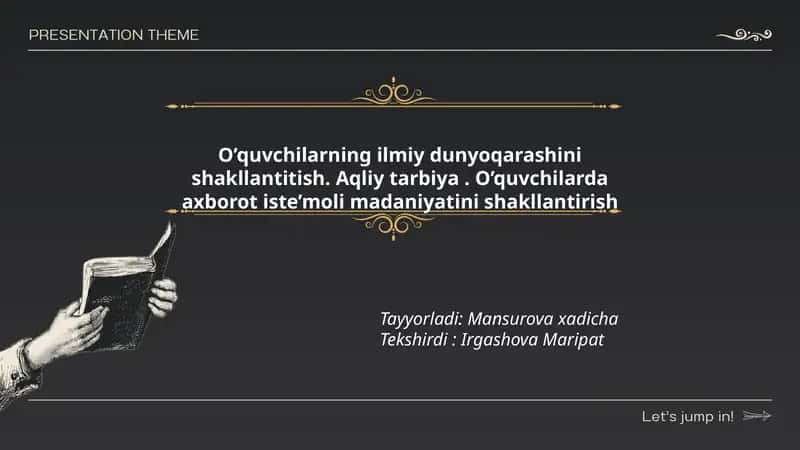 O’quvchilarning ilmiy dunyoqarashini shakllantitish 1