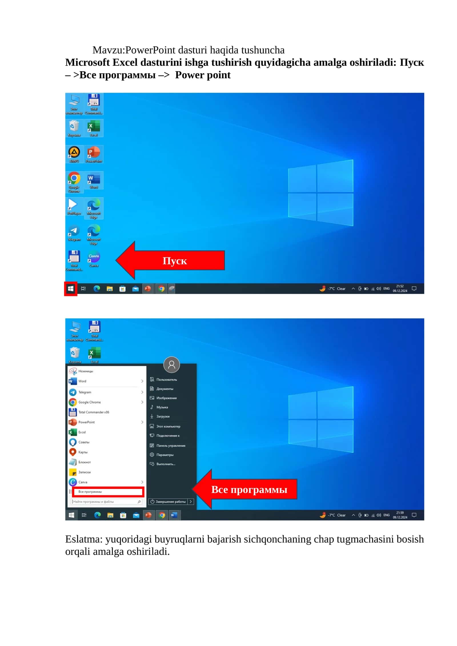 PowerPoint dasturi haqida tushuncha 1