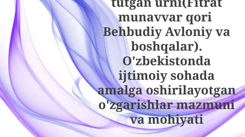 Jadid ma'rifatparlarining o'lkan ijtimoiy ma'naviy hoyotida tutgan urni 1
