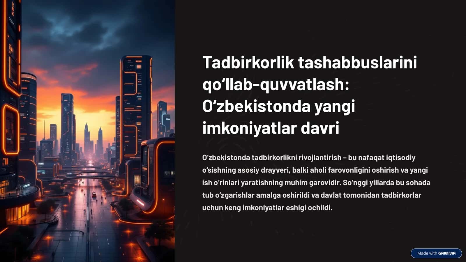 Tadbirkorlik tashabbuslarini qo‘llab-quvvatlash: O‘zbekistonda yangi imkoniyatlar davri 1