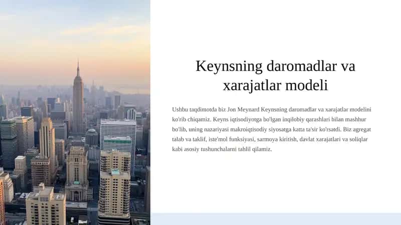 Keynsning daromadlar va xarajatlar modeli 1