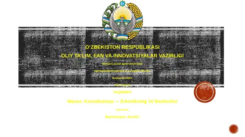 Konstitutsiya — Erkinlikning Yo‘lboshchisi 1