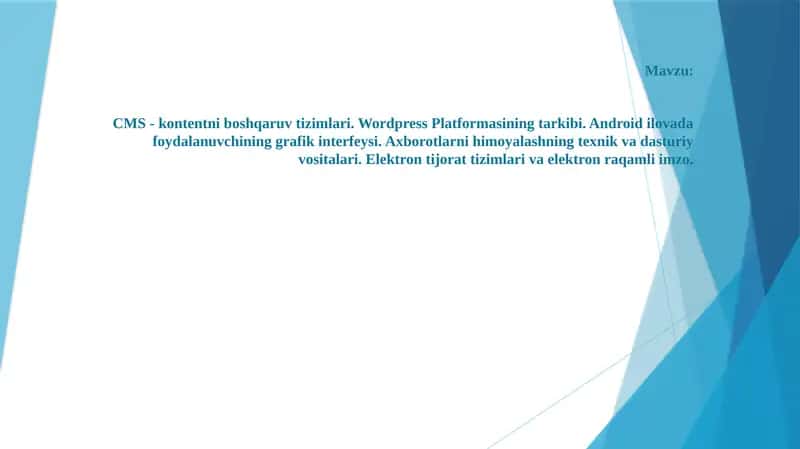 CMS-kontentni boshqaruv tizimlari 1