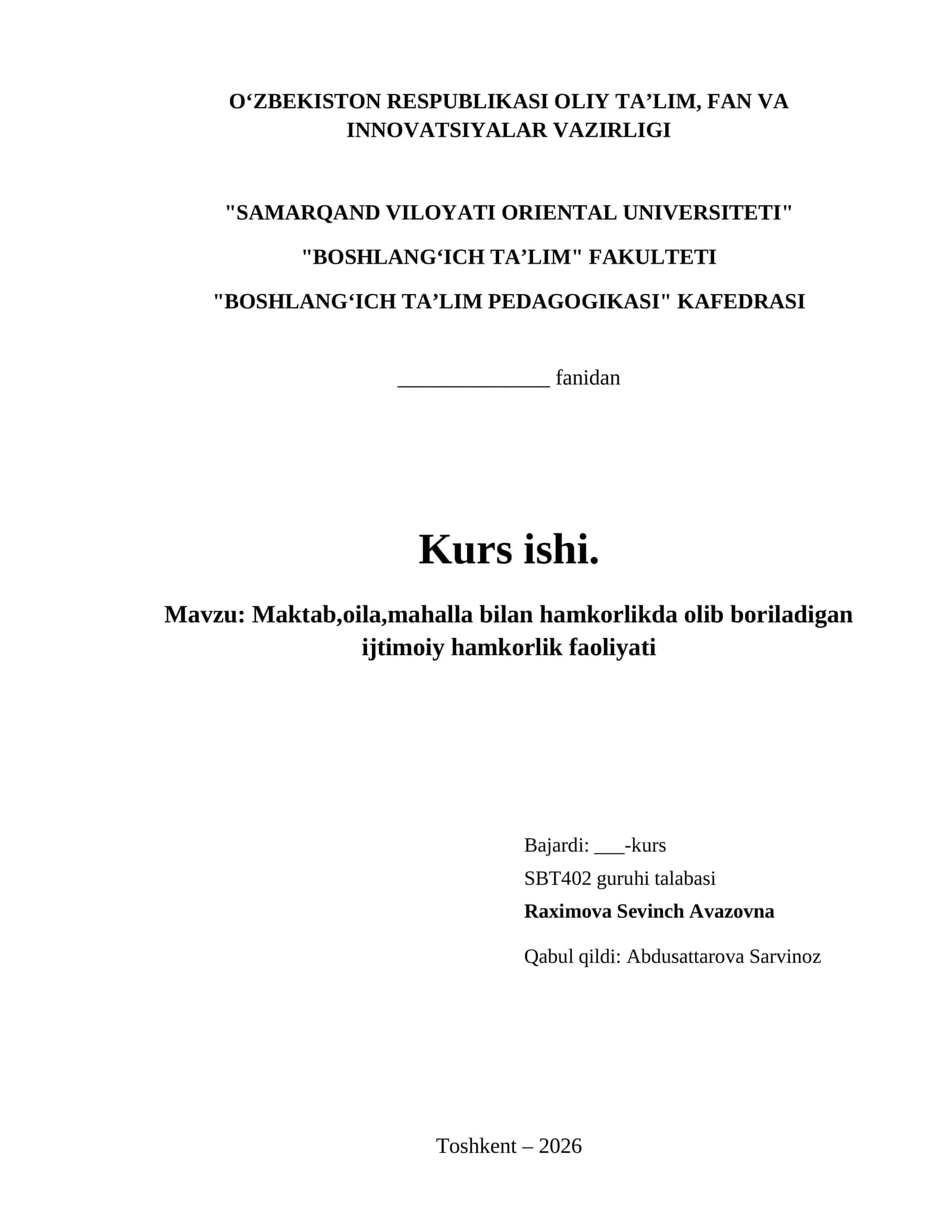 Maktab,oila,mahalla bilan hamkorlikda olib boriladigan ijtimoiy hamkorlik faoliyati 1