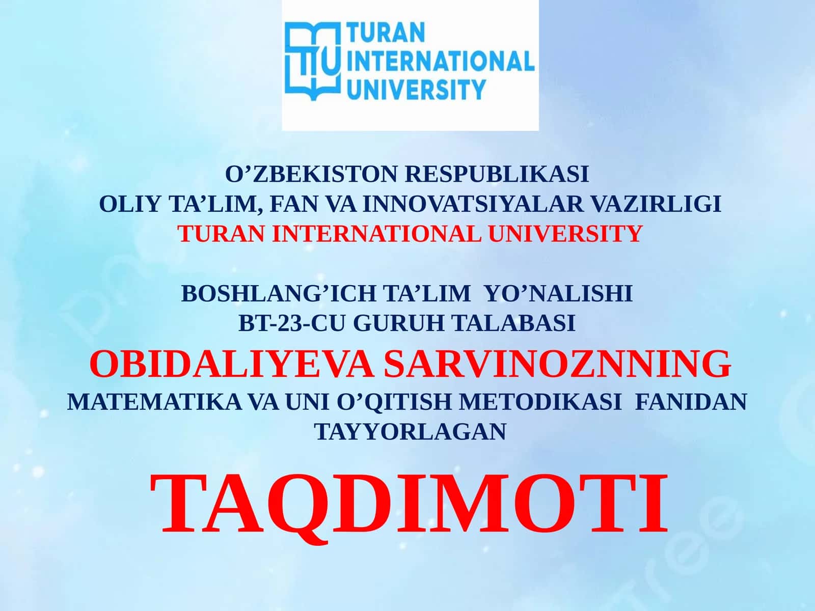 TO‘G’RI TO‘RTBURCHAK VA KVADRATNING PERIMETRI, YUZAGA DOIR MASALALAR YECHISHGA O‘RGATISH METODIKASI 1