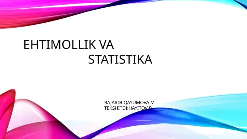 EHTIMOLLIK VASTATISTIKA 1