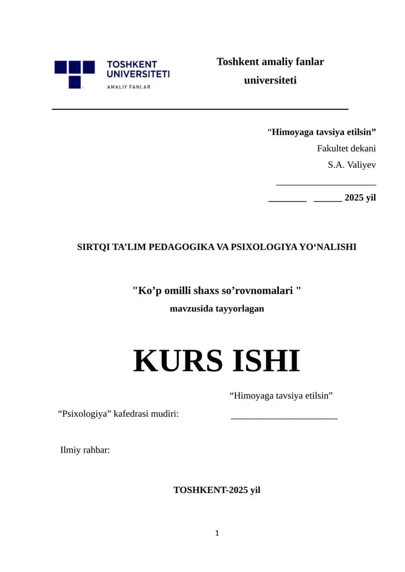 SIRTQI TA’LIM PEDAGOGIKA VA PSIXOLOGIYA YO‘NALISHI 1