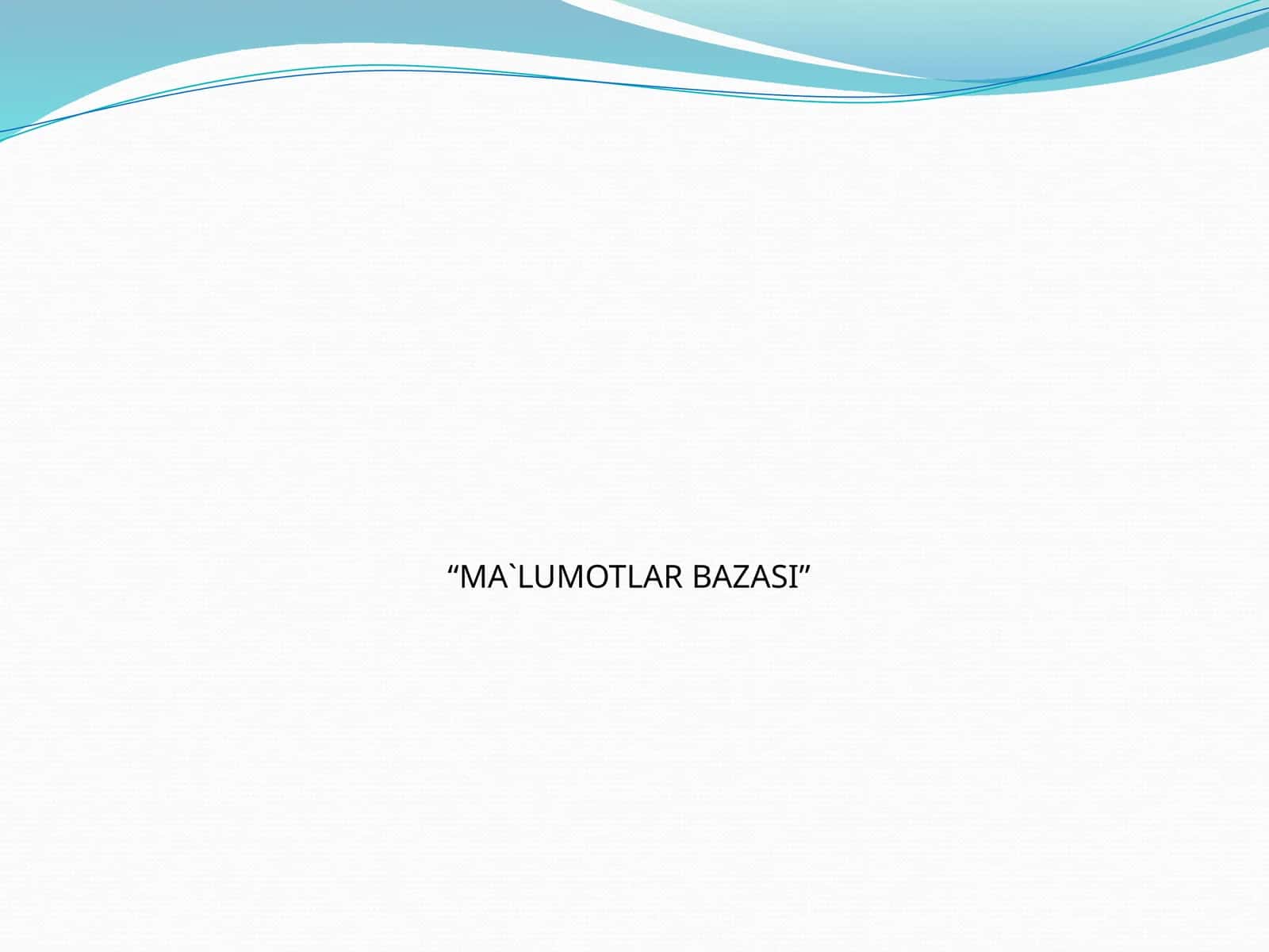Avtomatlashtirilgan axborot tizmlari 1