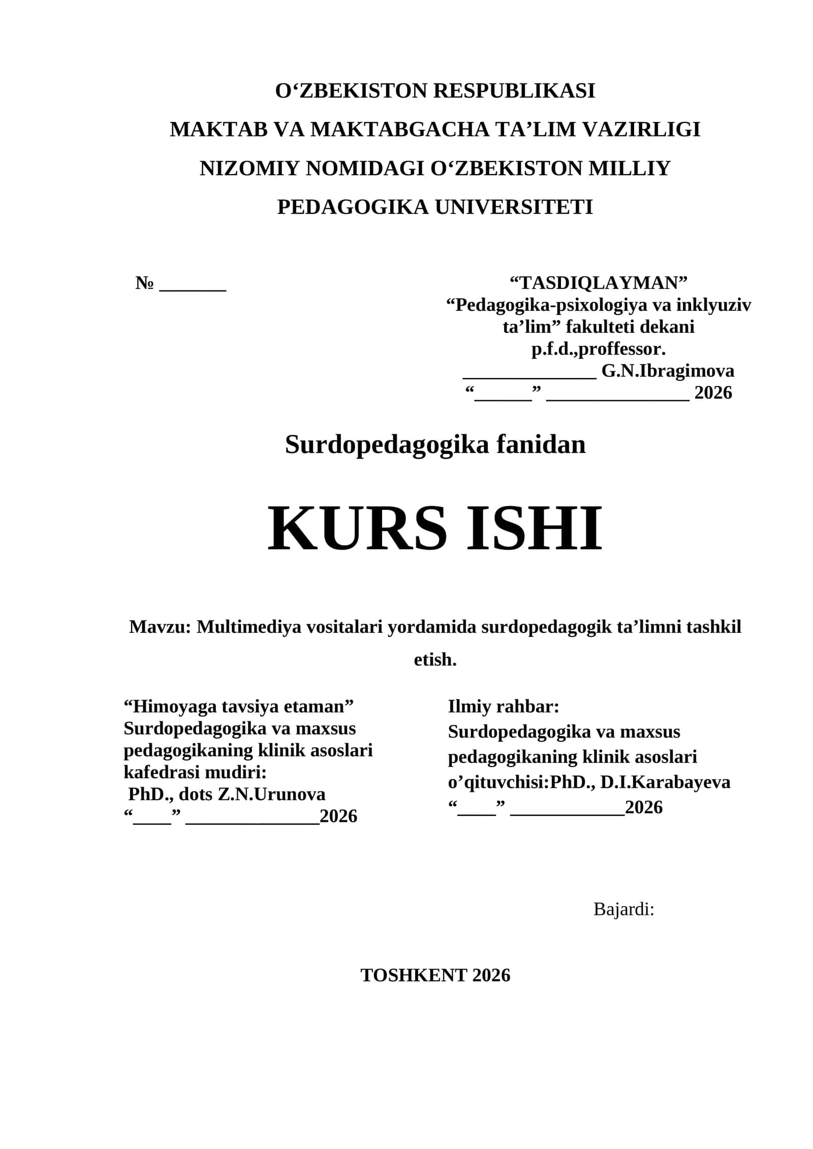 Multimediya vositalari yordamida surdopedagogik ta’limni tashkil etish. 1