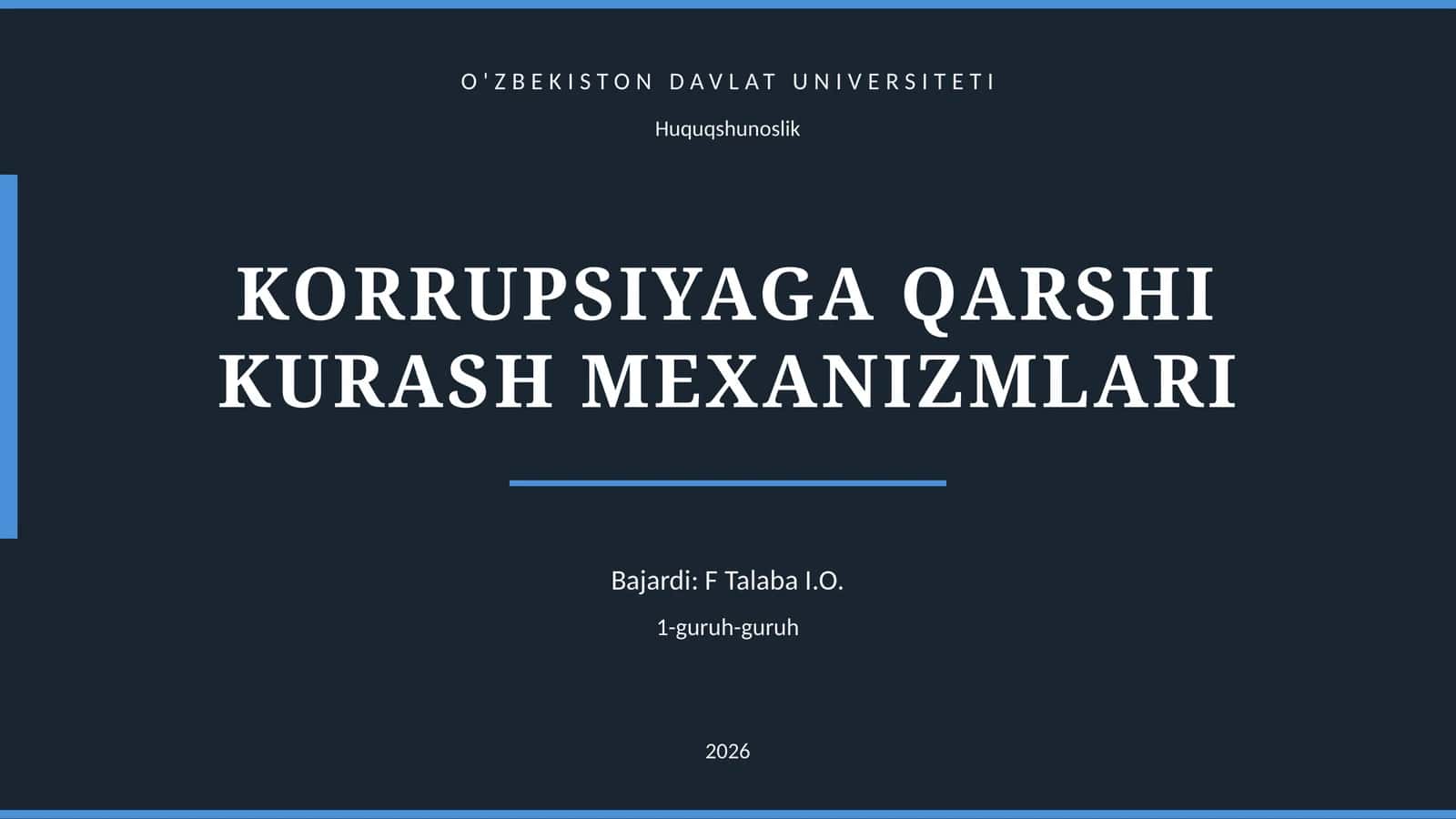 KORRUPSIYAGA QARSHI KURASH MEXANIZMLARI 1