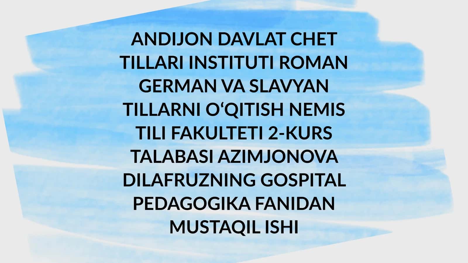 Gospital Pedagogika fanidan mustaqil ish 1