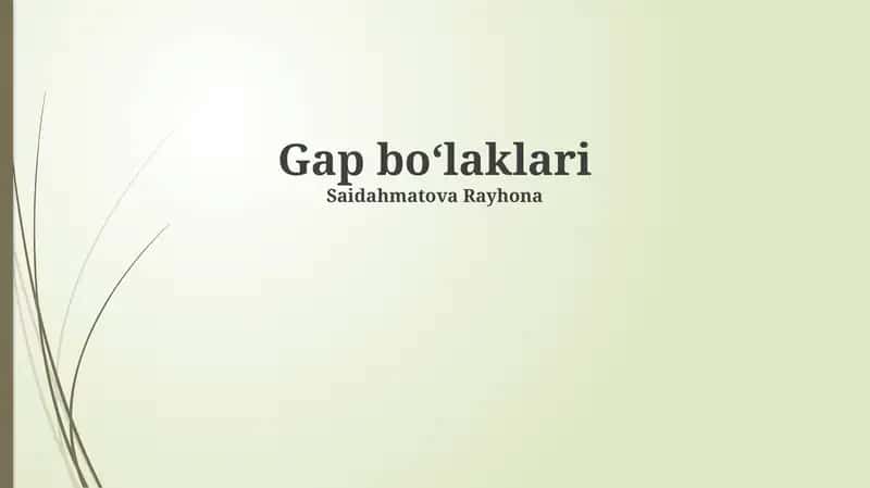 Gap boʻlaklari 1