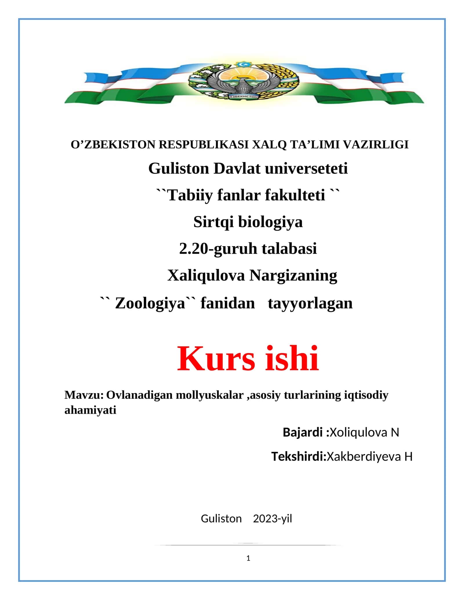 Ovlanadigan mollyuskalar,asosiy turlarining iqtisodiy ahamiyati 1