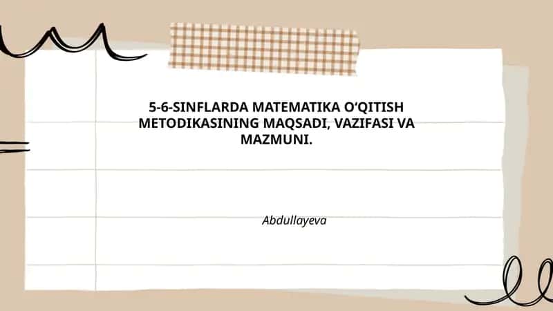 5-6-SINFLARDA MATEMATIKA OʻQITISH METODIKASI 1