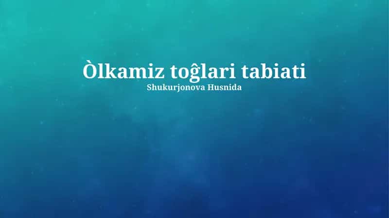 Tog'larning Geologik Tarkibi 1