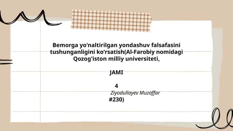 Bemorga yo'naltirilgan yondashuv falsafasi 1