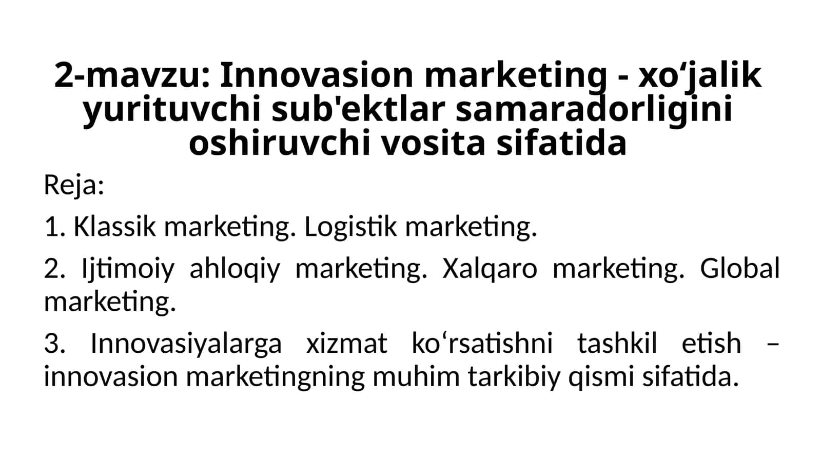 Innovasion marketing 1
