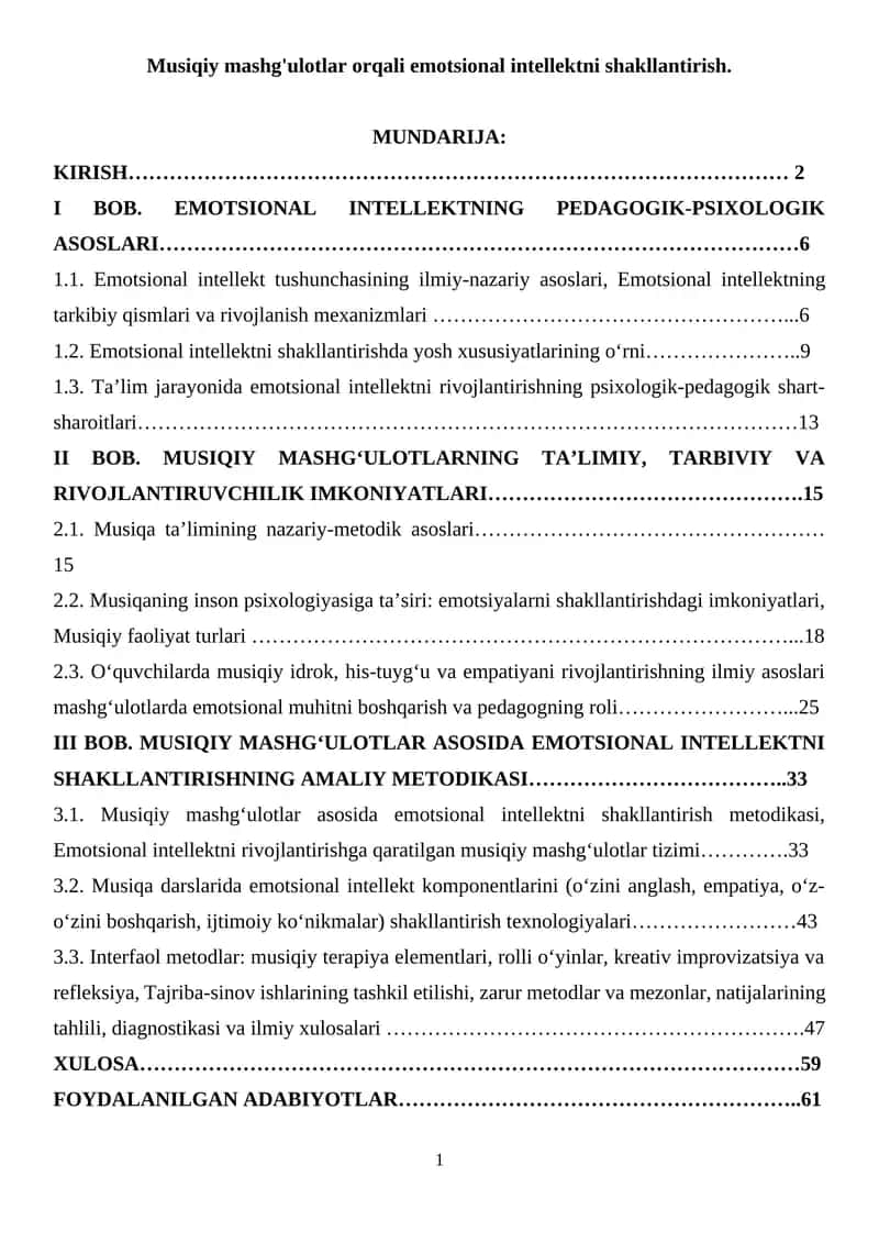 Musiqiy mashg'ulotlar orqali emotsional intellektni shakllantirish 1