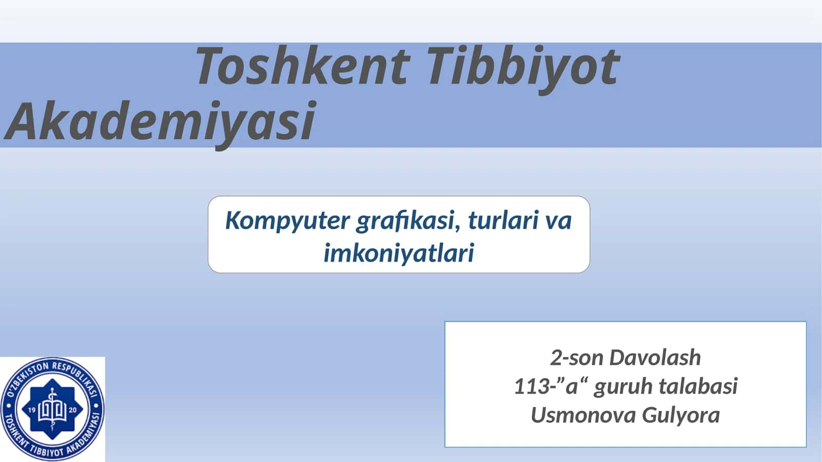 Kompyutergrafikasi, turlari va imkoniyatlari 1