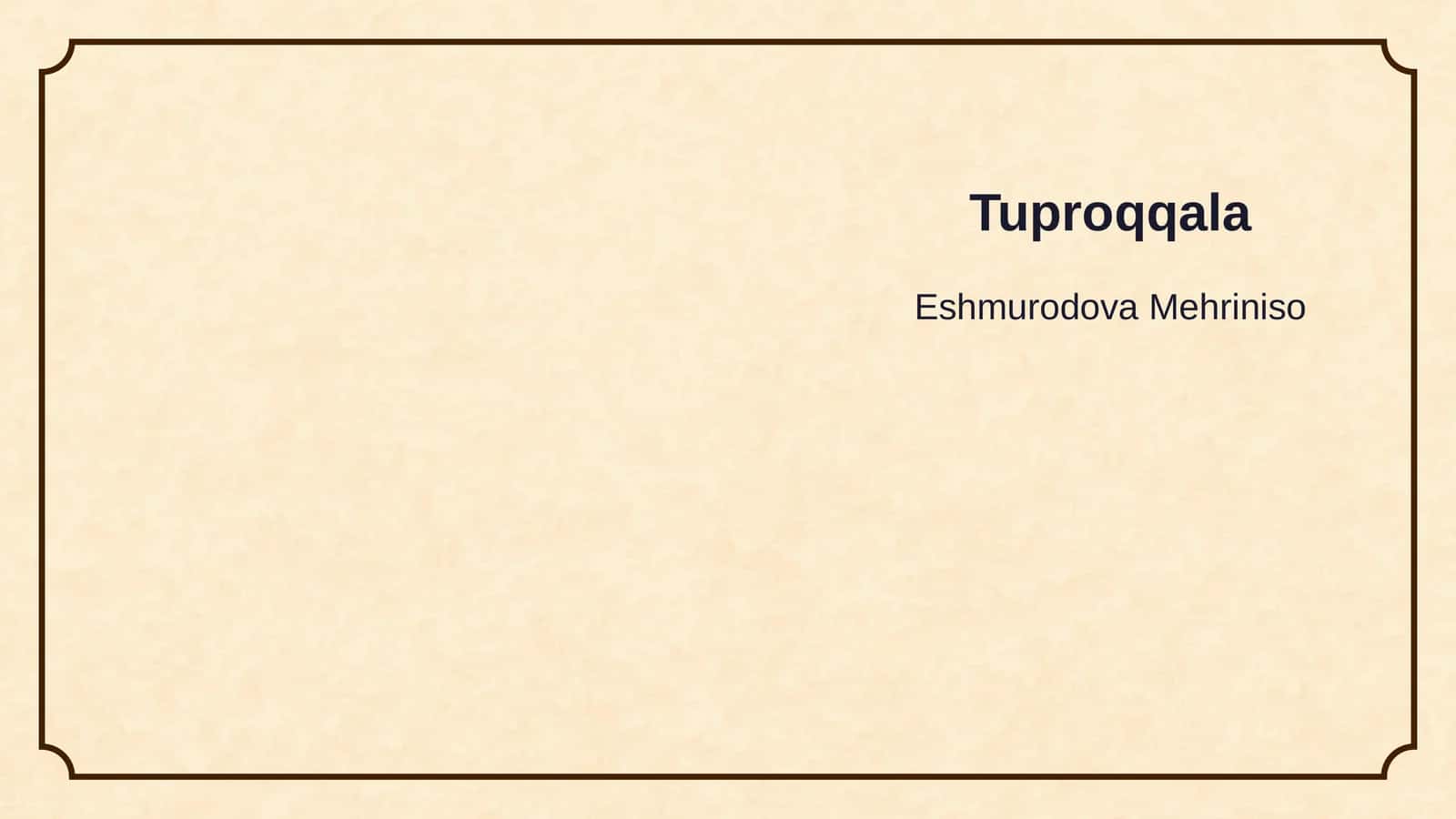Tuproqqala 1