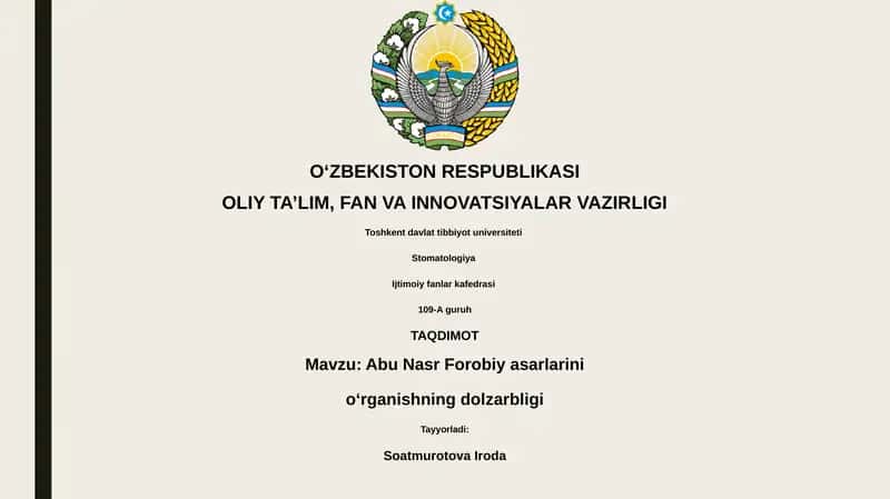 Abu Nasr Forobiy asarlarini o‘rganishning dolzarbligi 1