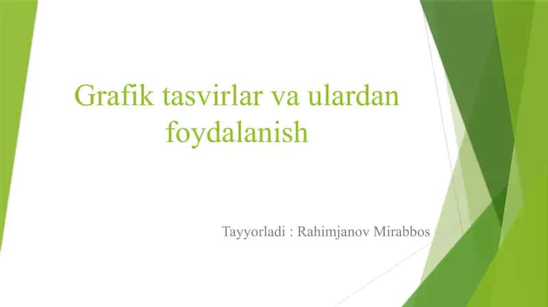 Grafik tasvirlar va ularidan foydalanish 1
