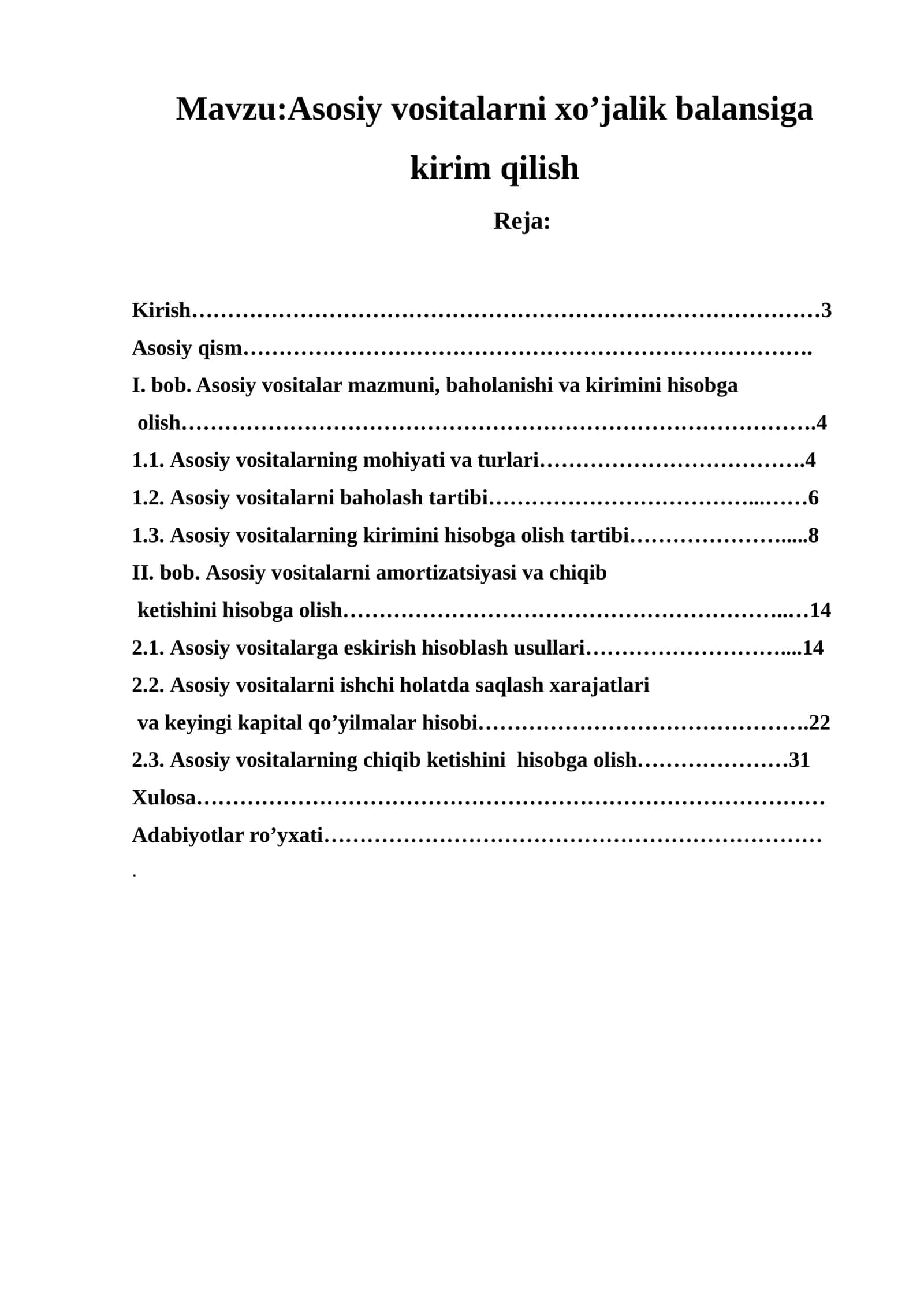 Asosiy vositalarni xo’jalik balansiga 1