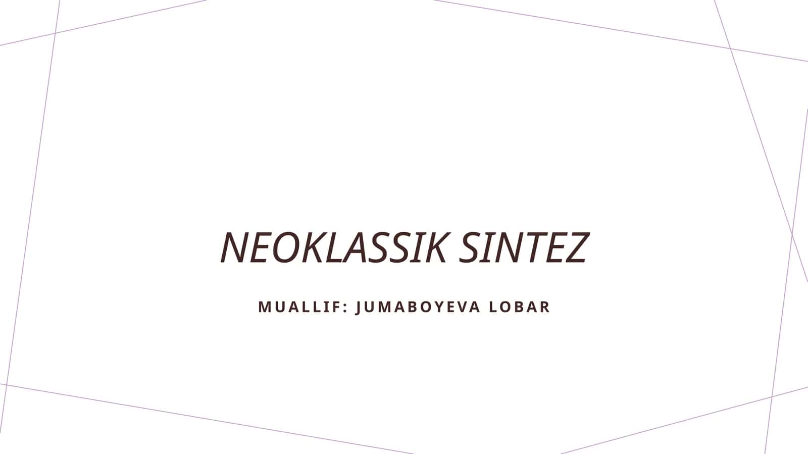 Neoklassik sintez 1