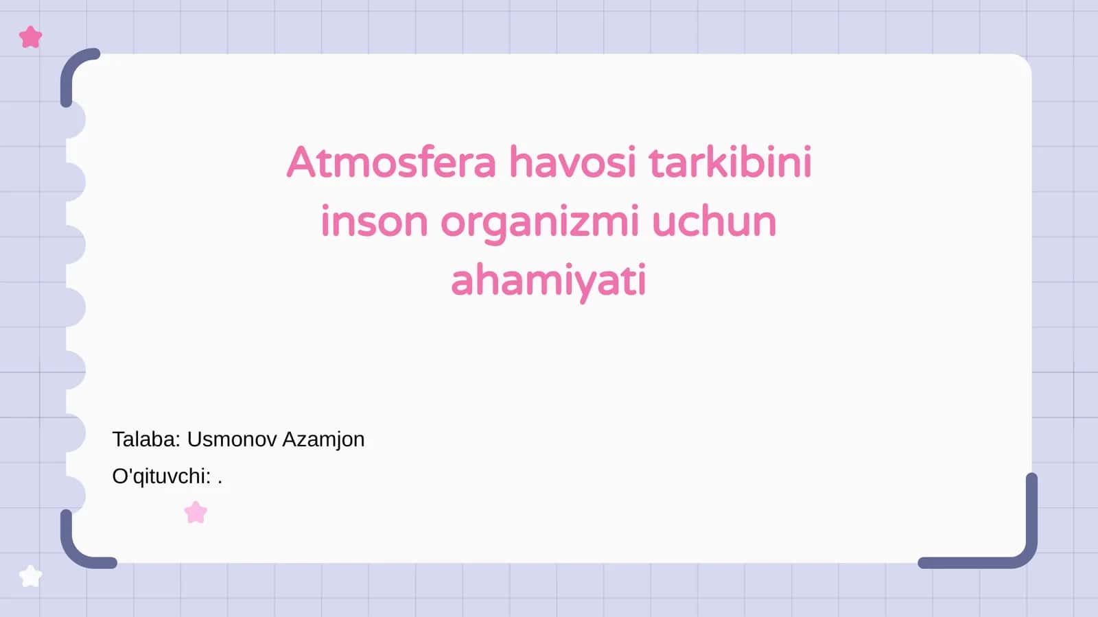 Atmosfera havosi tarkibini inson organizmi uchun ahamiyati 1