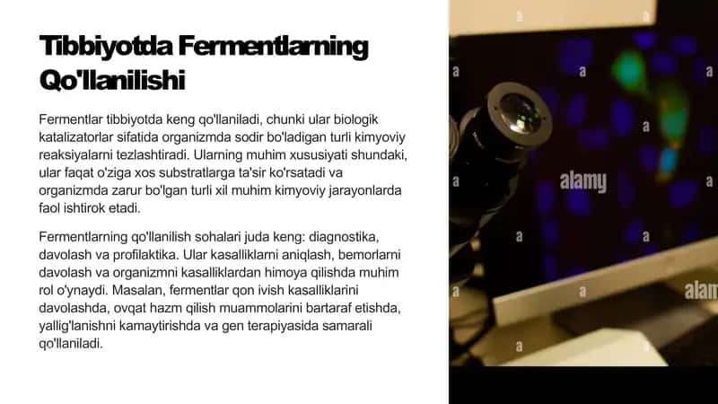 Tibbiyotda fermentlarning qo’llanilishi 1