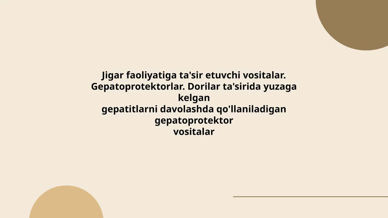 Jigar faoliyatiga ta'sir etuvchi vositalar 1