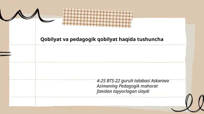 Qobilyat va Pedagogik Qobilyat Haqida Tushuncha 1