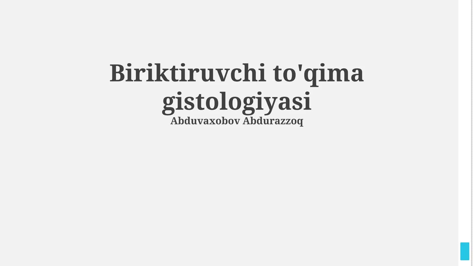 Biriktiruvchi to'qima gistologiyasi 1