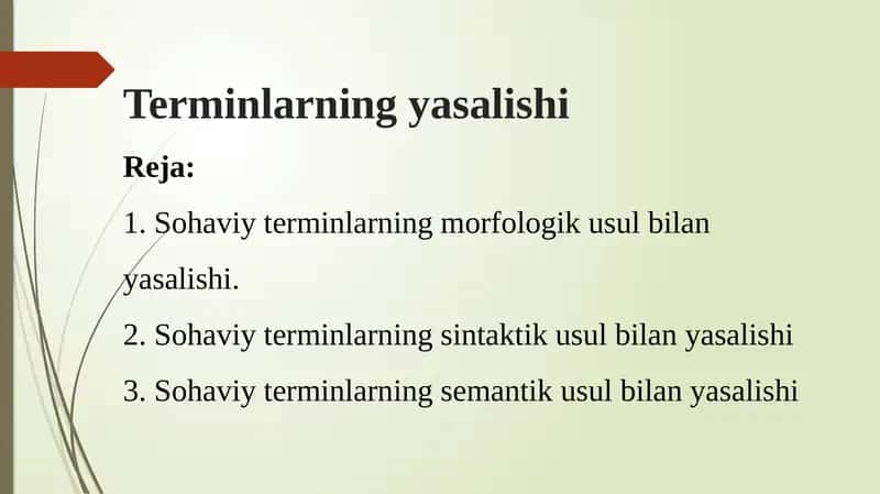 Sohaviy terminlar yasalishi 1
